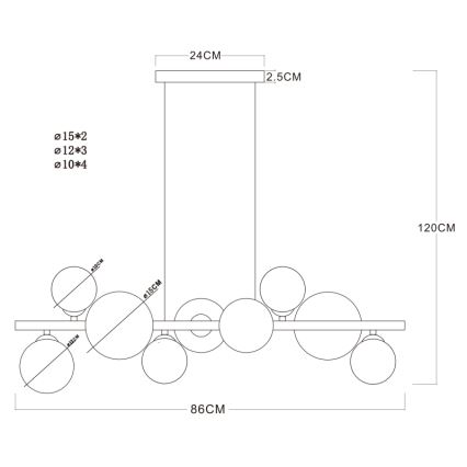 Globo - Πολύφωτο LED σε σχοινί 9xG9/3W/230V