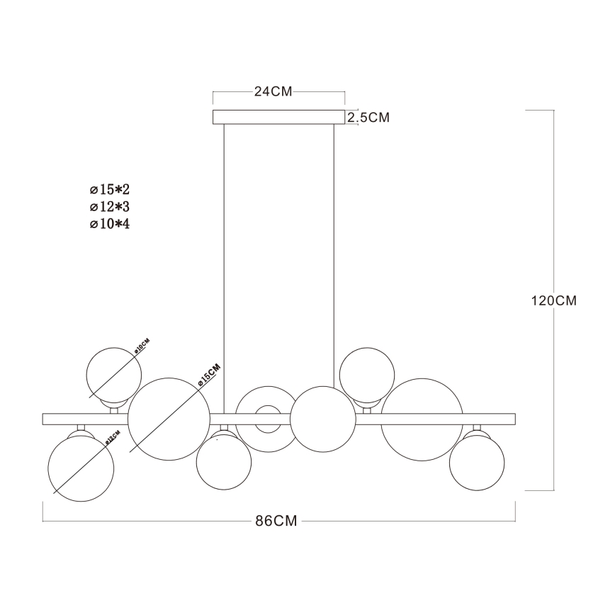 Globo - Πολύφωτο LED σε σχοινί 9xG9/3W/230V