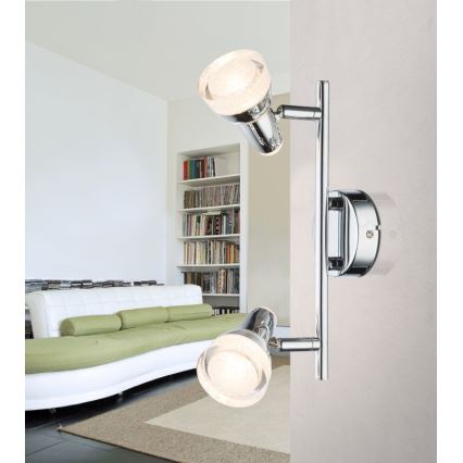 Globo - LED Σποτ φωτιστικό 2xLED/4W/230V γυαλιστερό χρώμιο