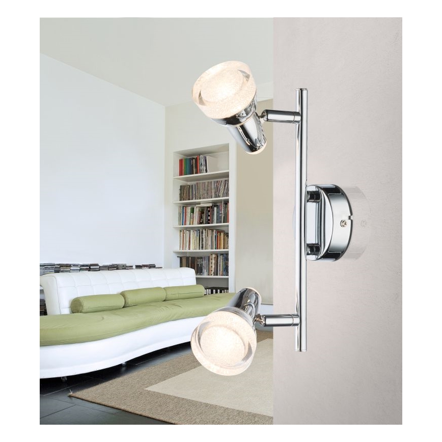 Globo - Φωτιστικό σποτ LED 2xLED/4W/230V γυαλιστερό χρώμιο