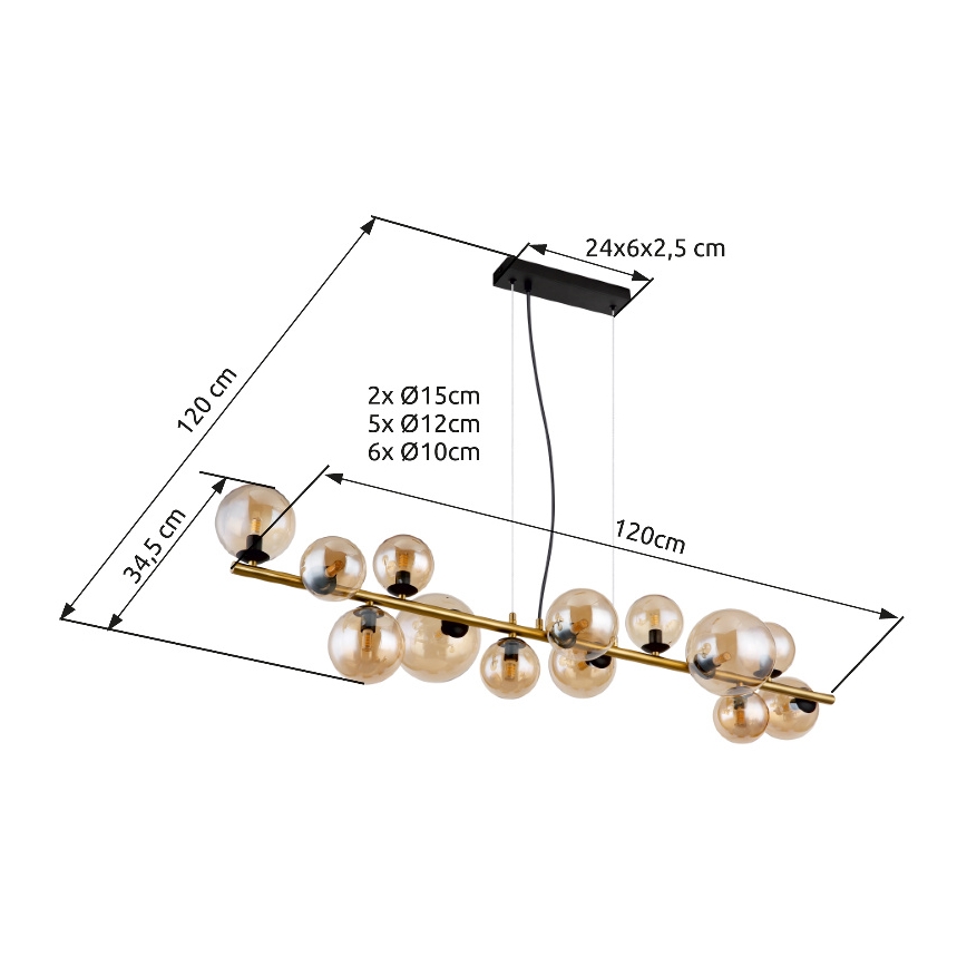 Globo -  Κρεμαστό φωτιστικό οροφής LED 13xG9/3,5W/230V φιμέ/καφέ