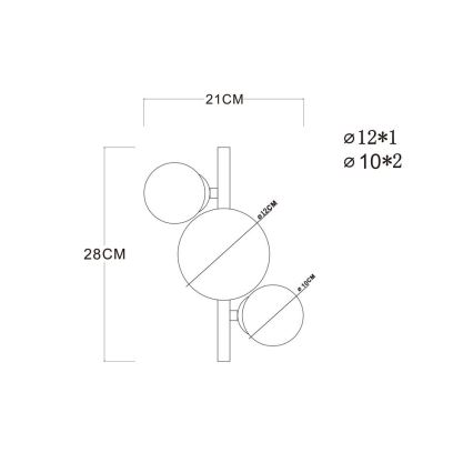 Globo - LED Πλαφονιέρα οροφής RIHA 3xG9/3,5W/230V ορείχαλκος