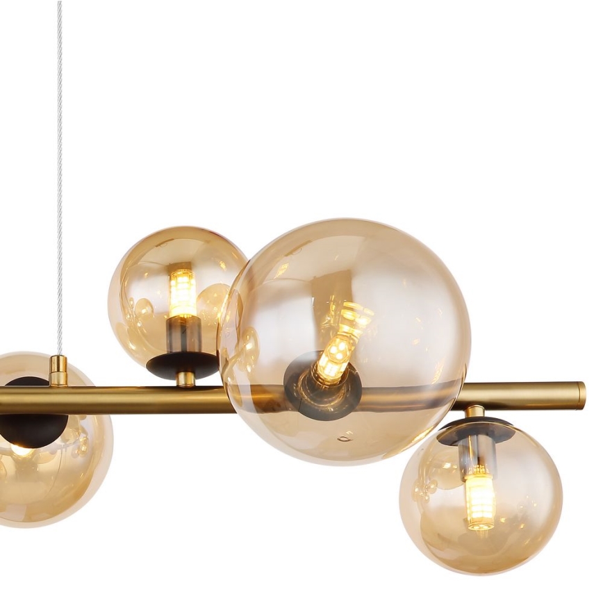 Globo -Κρεμαστό φωτιστικό οροφής ράγα LED 9xG9/3W/230V ορείχαλκος