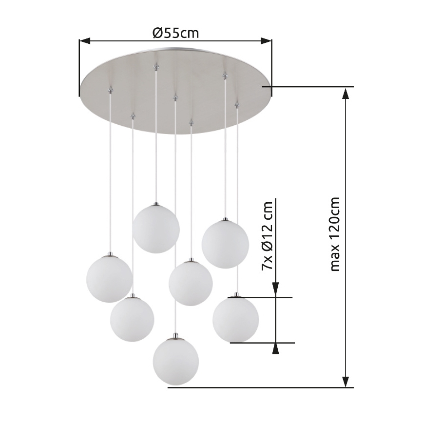 Globo -  Κρεμαστό φωτιστικό οροφής LED 7xG9/3,5W/230V λευκό