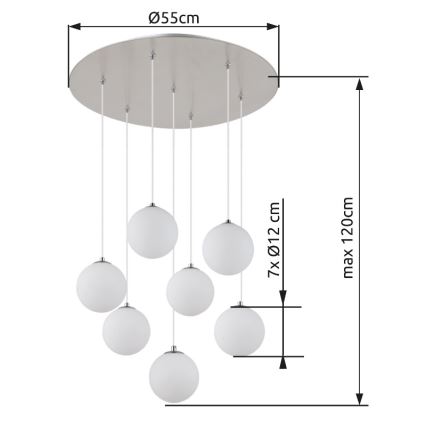 Globo -  Κρεμαστό φωτιστικό οροφής LED 7xG9/3,5W/230V λευκό