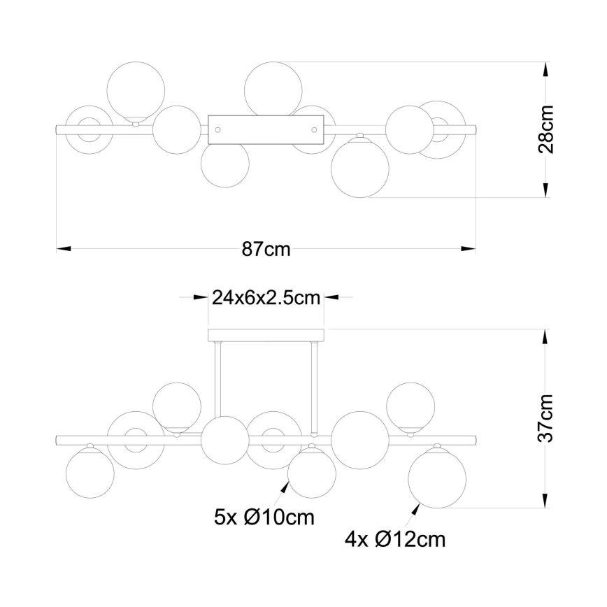 Globo - Κρεμαστό φωτιστικό οροφής LED 9xG9/3W/230V ματ χρώμιο