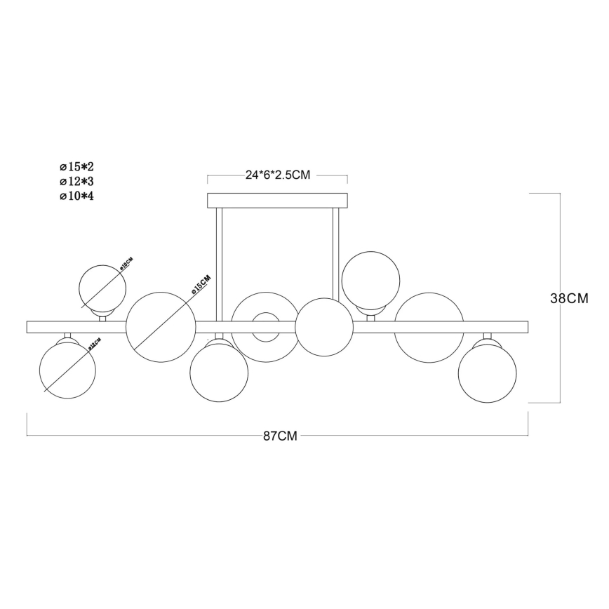 Globo - LED πολυέλαιος σε ράβδο 9xG9/3W/230V
