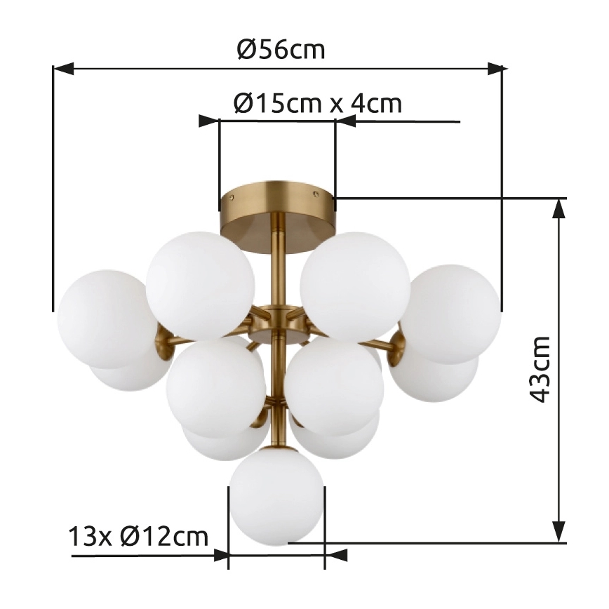 Globo - Πλαφονιέρα οροφής 13xG9/5W/230V διάμετρος 56 cm χρυσό