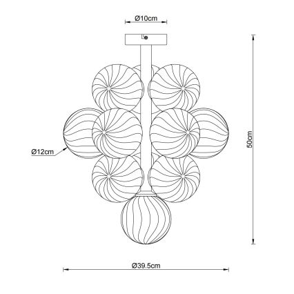 Globo - Πολυέλαιος οροφής με ράβδο 13xG9/4W/230V