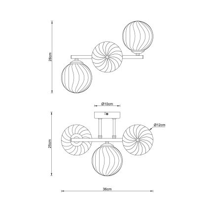 Globo - Επιτοίχιο φωτιστικό 3xG9/4W/230V