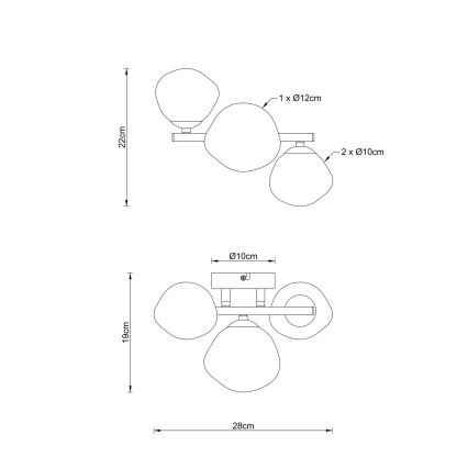 Globo - Φωτιστικό οροφής 3xG9/5W/230V 22x28 cm