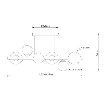 Globo - Φωτιστικό οροφής 6xG9/5W/230V 27x67 cm