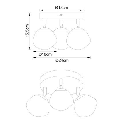 Globo - Σποτ φωτιστικό 3xG9/5W/230V