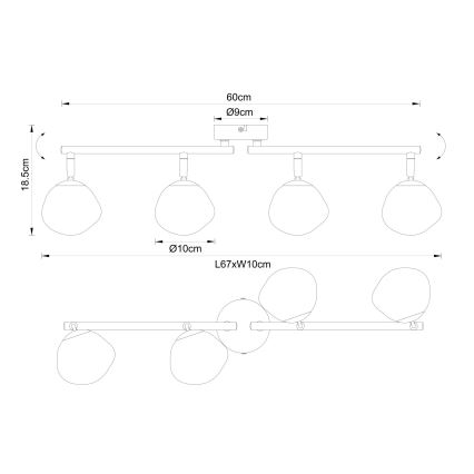 Globo - Φωτιστικό σποτ 4xG9/5W/230V