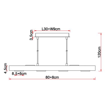 Globo -Κρεμαστό φωτιστικό οροφής ράγα LED 6xLED/5W/230V