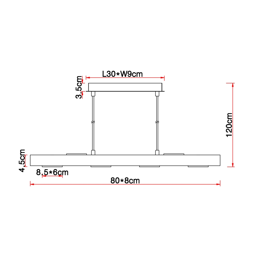Globo -Κρεμαστό φωτιστικό οροφής ράγα LED 6xLED/5W/230V