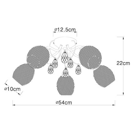 Globo - Πλαφονιέρα οροφής 5xE14/40W/230V