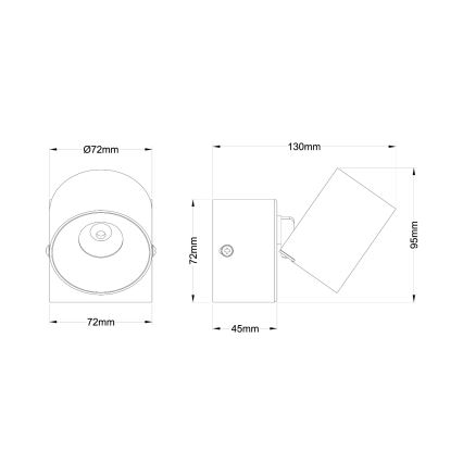 Globo - LED Επιτοίχιο σποτ LED/6W/230V