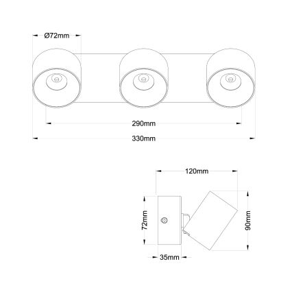 Globo - Φωτιστικό LED σποτ 3xLED/6W/230V