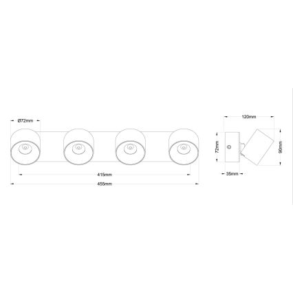 Globo - Φωτιστικό σποτ LED 4xLED/6W/230V