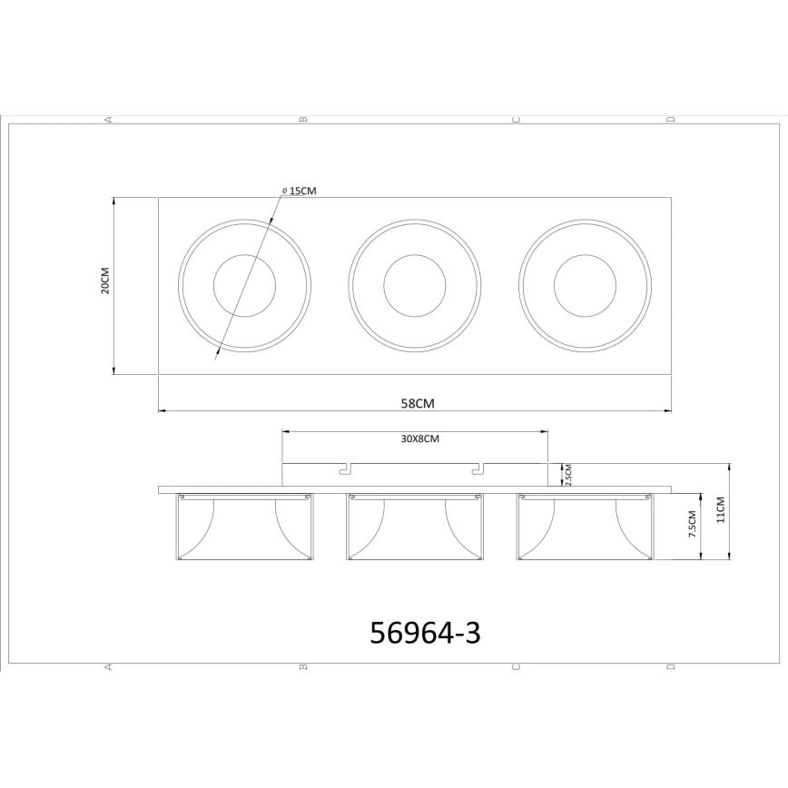 Globo - Φωτιστικό οροφής LED/24W/230V 3000K 58x20 cm ορείχαλκος