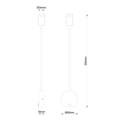 Globo - Λάμπα τοίχου LED LED/3W/230V