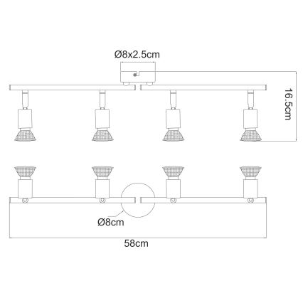 Globo - Φως σποτ LED 4xGU10/3W/230V