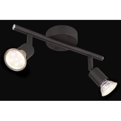Globo - LED Σποτ 2xGU10/3W/230V μαύρο