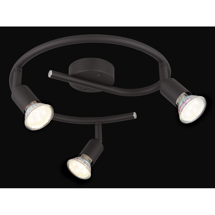 Globo - LED Σποτ 3xGU10/3W/230V μαύρο