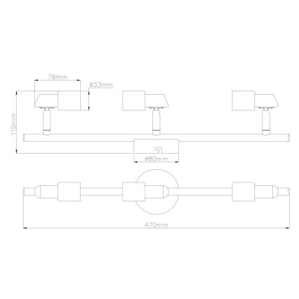 Globo - LED Σποτ 3xGU10/3W/230V