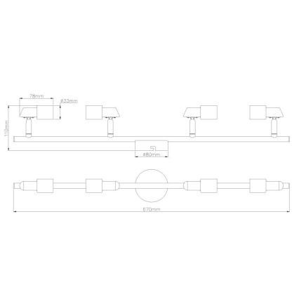 Globo - LED Σποτ 4xGU10/3W/230V