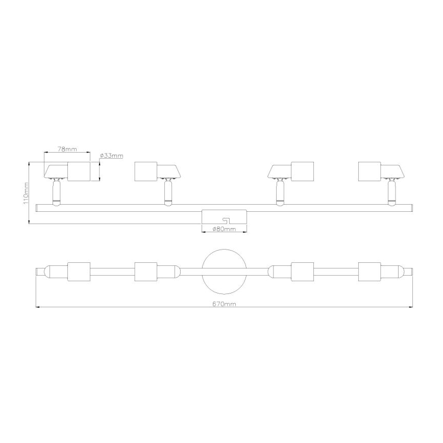 Globo - LED Σποτ 4xGU10/3W/230V