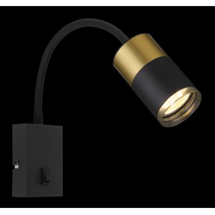 Globo - Σποτ τοίχου 1xGU10/25W/230V μαύρο/χρυσό