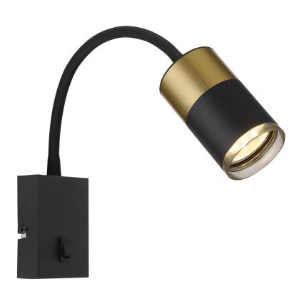 Globo - Σποτ τοίχου 1xGU10/25W/230V μαύρο/χρυσό