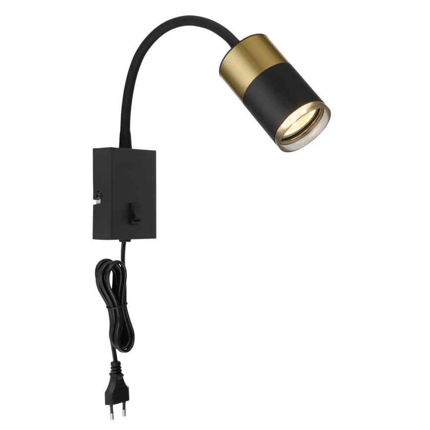 Globo - Σποτ τοίχου 1xGU10/25W/230V μαύρο/χρυσό