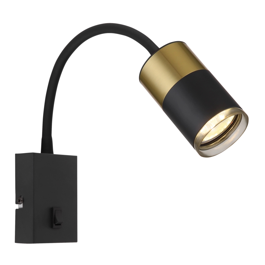 Globo - Σποτ τοίχου 1xGU10/25W/230V μαύρο/χρυσό