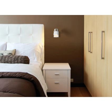 Globo - Σποτ τοίχου 1xGU10/25W/230V λευκό/ματ χρώμιο