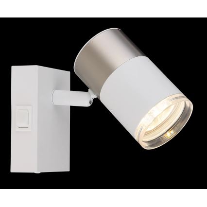 Globo - Σποτ τοίχου 1xGU10/25W/230V λευκό/ματ χρώμιο