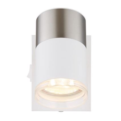 Globo - Σποτ τοίχου 1xGU10/25W/230V λευκό/ματ χρώμιο