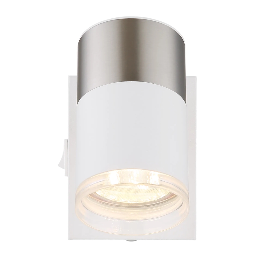 Globo - Σποτ τοίχου 1xGU10/25W/230V λευκό/ματ χρώμιο