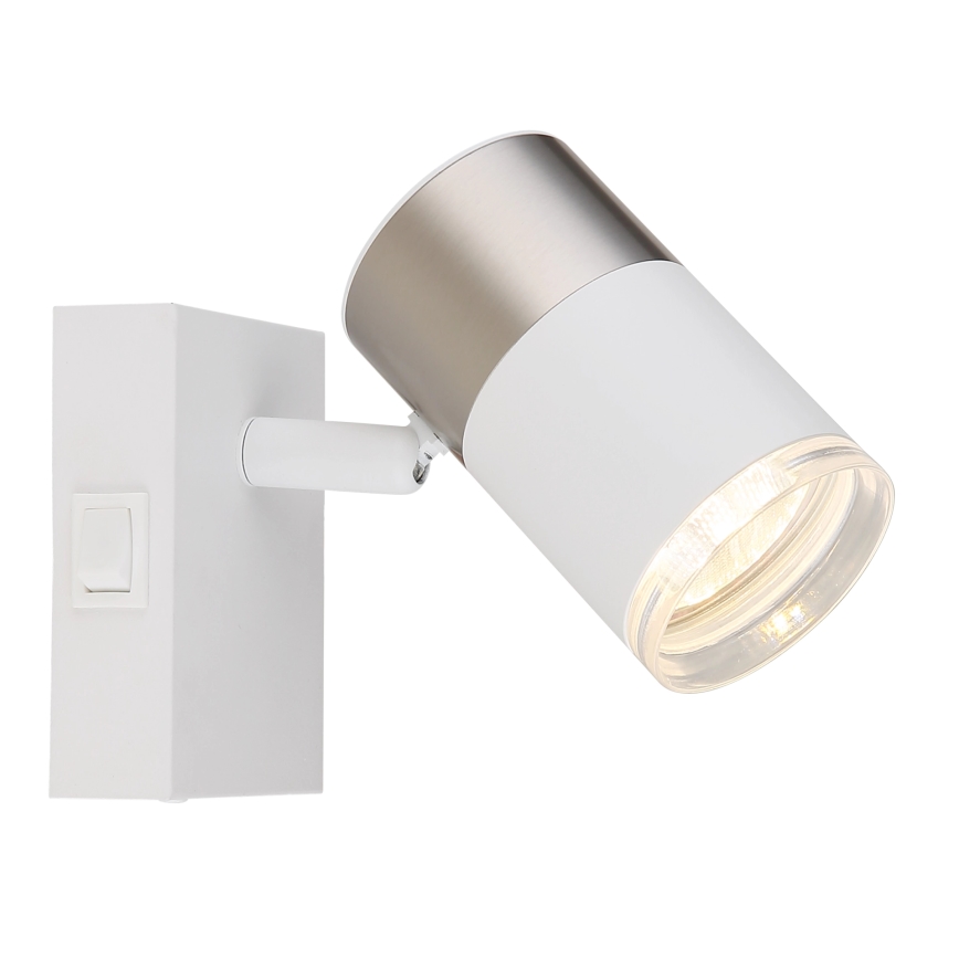 Globo - Σποτ τοίχου 1xGU10/25W/230V λευκό/ματ χρώμιο