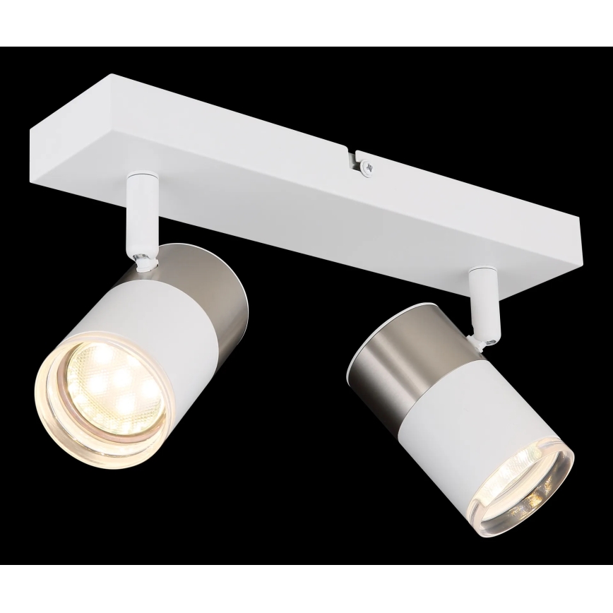 Globo - Φωτιστικό σποτ 2xGU10/25W/230V λευκό/ματ χρώμιο