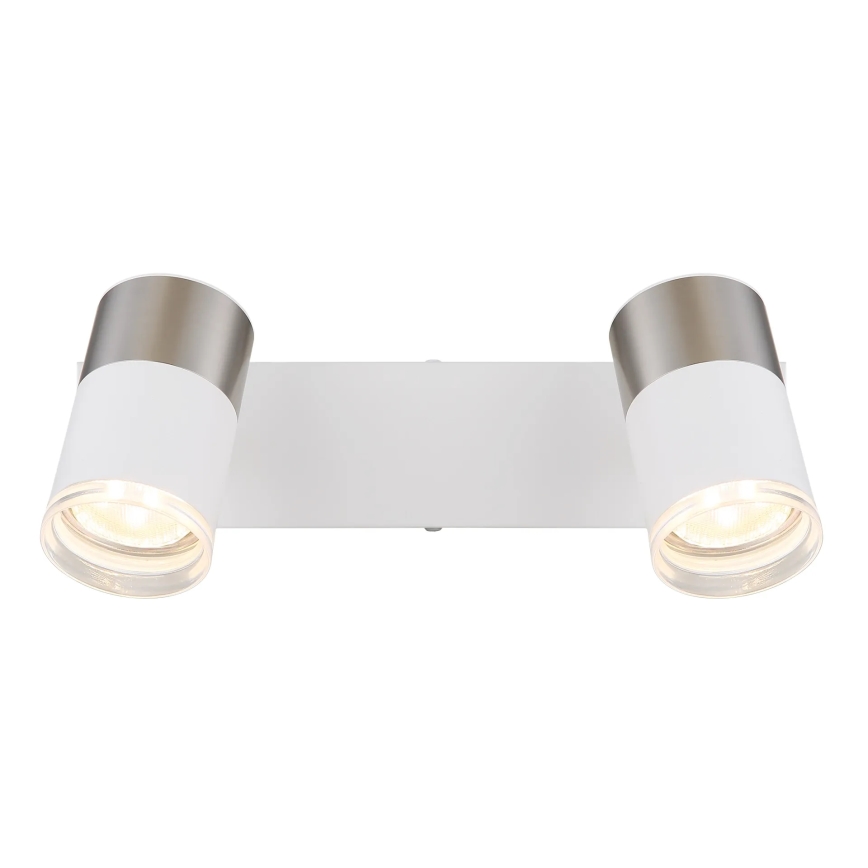 Globo - Φωτιστικό σποτ 2xGU10/25W/230V λευκό/ματ χρώμιο