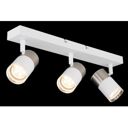 Globo - Φωτιστικό σποτ 3xGU10/25W/230V λευκό/ματ χρώμιο