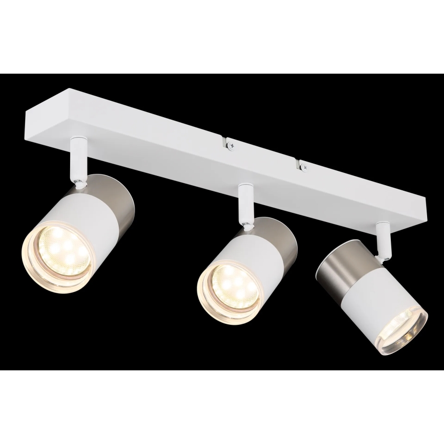 Globo - Φωτιστικό σποτ 3xGU10/25W/230V λευκό/ματ χρώμιο