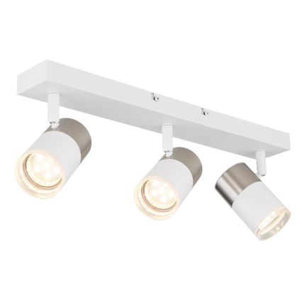 Globo - Φωτιστικό σποτ 3xGU10/25W/230V λευκό/ματ χρώμιο