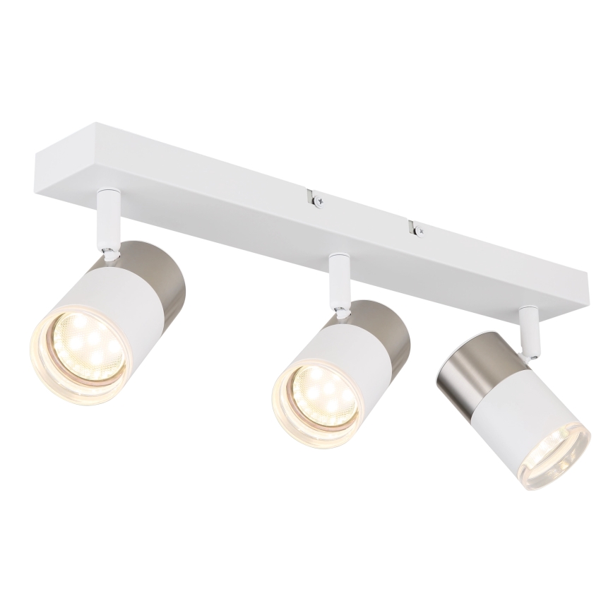Globo - Φωτιστικό σποτ 3xGU10/25W/230V λευκό/ματ χρώμιο