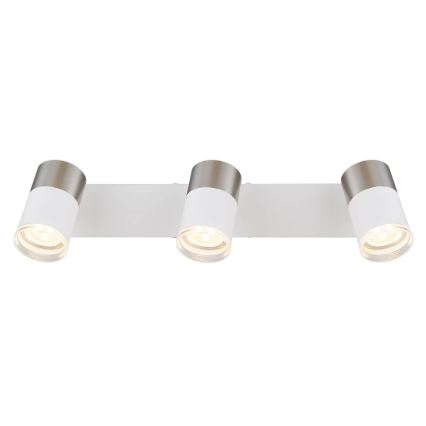 Globo - Φωτιστικό σποτ 3xGU10/25W/230V λευκό/ματ χρώμιο