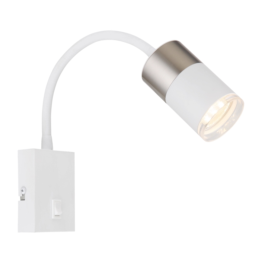 Globo - Σποτ τοίχου 1xGU10/25W/230V λευκό/ματ χρώμιο