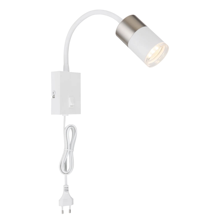 Globo - Σποτ τοίχου 1xGU10/25W/230V λευκό/ματ χρώμιο